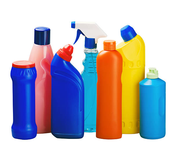 istock Various bottles with cleaning supplies isolated on white backgro 479005985