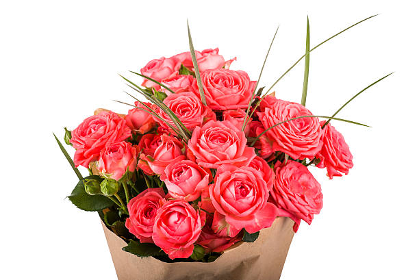 istock Beautiful roses bouquet isolated on white 479008428