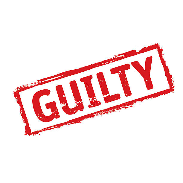 Red vector grunge stamp GUILTY Red vector grunge stamp GUILTY regret stock illustrations