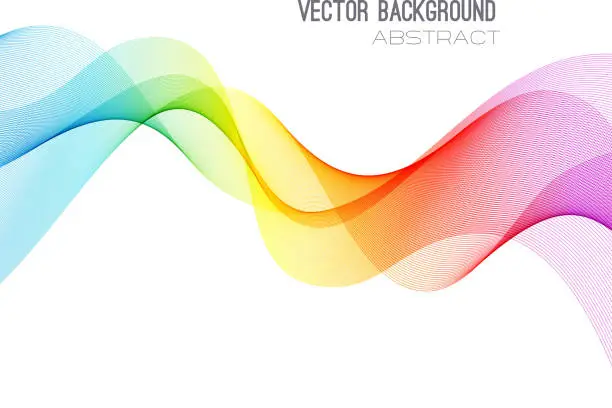 Vector illustration of Abstract curved lines background. Template brochure design