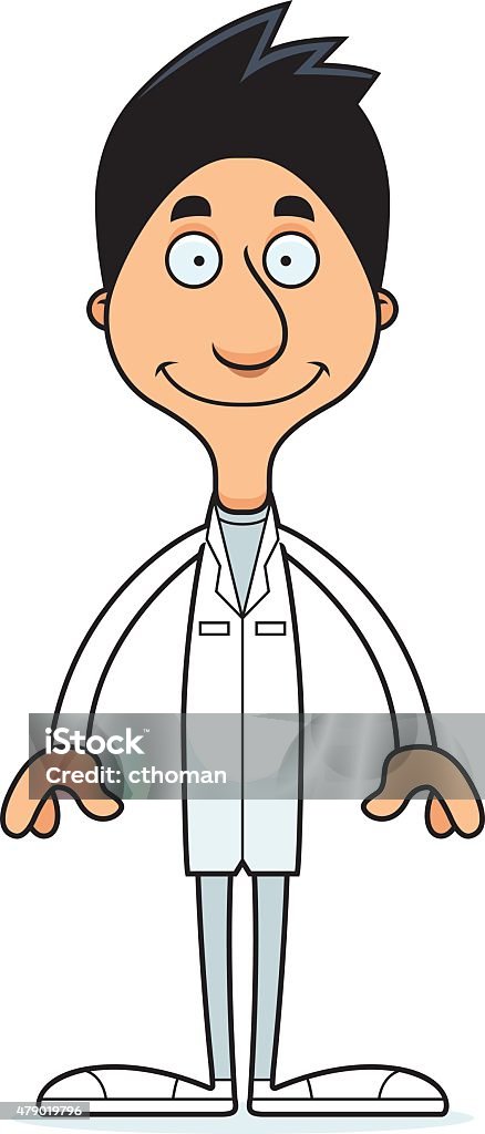 Cartoon Smiling Doctor Man A cartoon doctor man smiling. 2015 stock vector