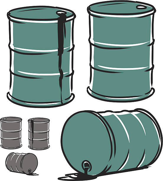 Metal barrel vector art illustration