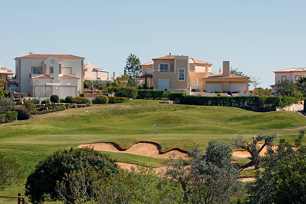 Landscape of a golf course on the coastline from Portugal