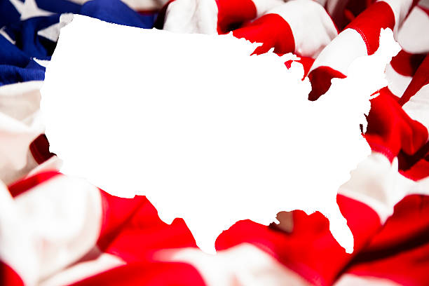 istock USA map with an American flag outside the outline. 479023320