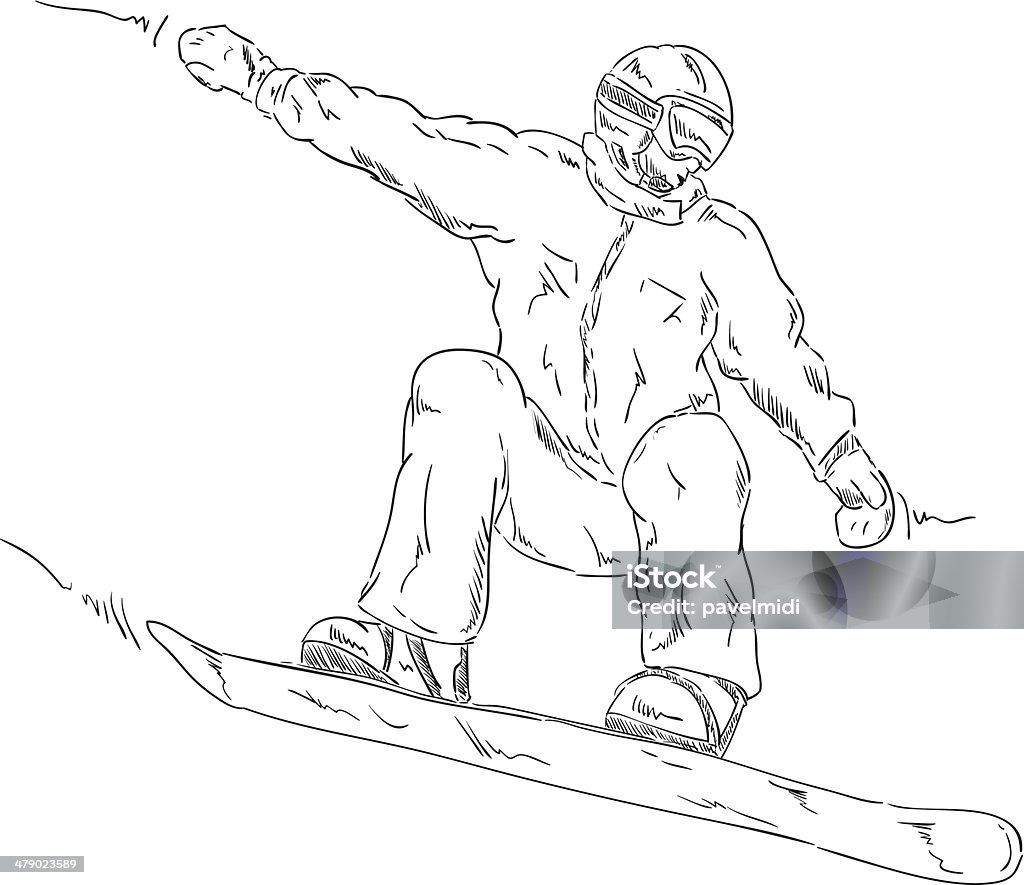 snowboard - Vetor de Desenhar - Atividade royalty-free