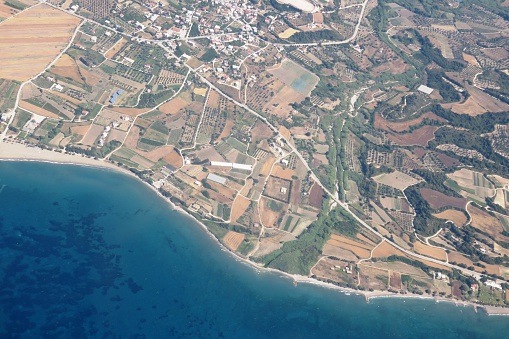 Greece from the sky , Aerial view on Greek coast