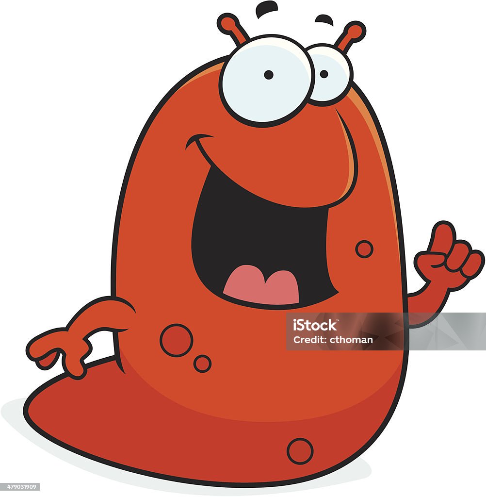 Slug Idea A happy cartoon slug with an idea. Animal stock vector