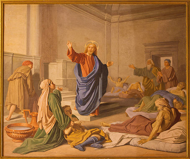 istock Rome - fresco Christ at healing in st. Andrew church 479032966