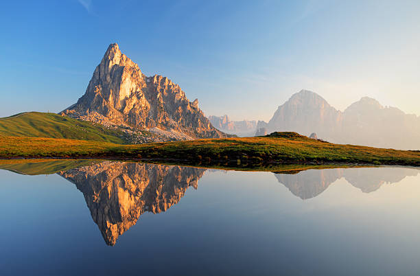istock Mountain lake reflection, Dolomites, Passo Giau 479034200