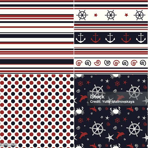 Collection Of Marine Backgrounds Stock Illustration - Download Image Now - Pattern, Polka Dot, Abstract