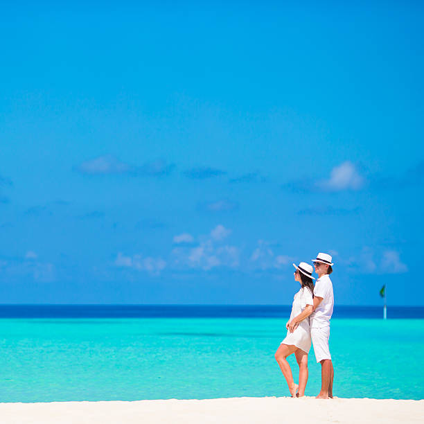 istock Young happy couple during beach tropical vacation 479040788