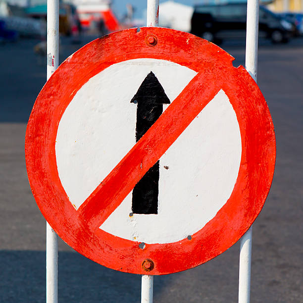 istock Do not go straight sign 479042381