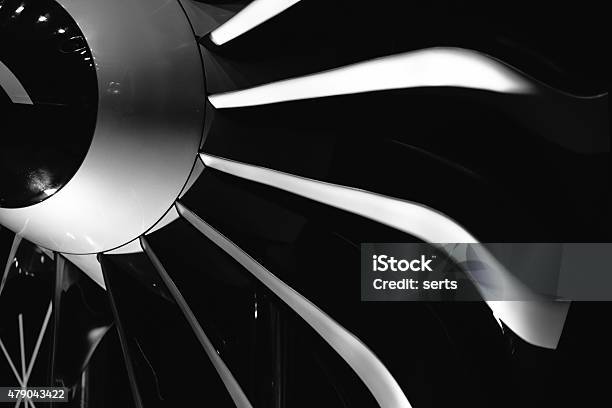Turbine Blades Of An Aircraft Jet Engine Stock Photo - Download Image Now - Aerospace Industry, Jet Engine, Airplane