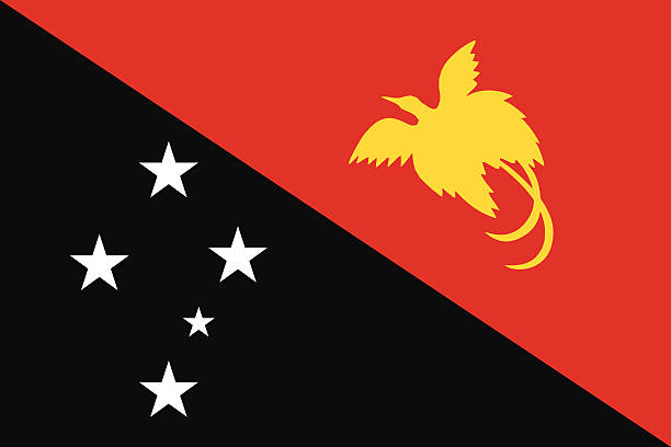 Papua New Guinea Flag flag of Papua New Guinea in official colors and Proportion Correctly. Papua New Guinea stock illustrations