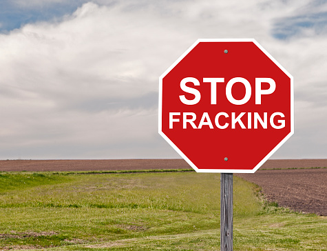 Stop Sign Asking To Halt Fracking