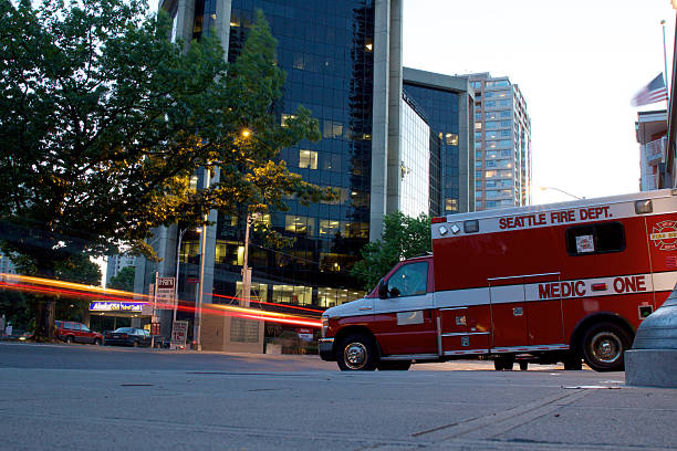 Ambulance in Seattle stock photo