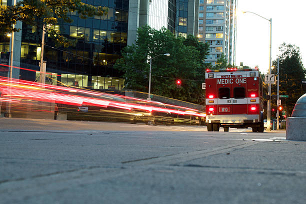 Ambulance in Seattle stock photo