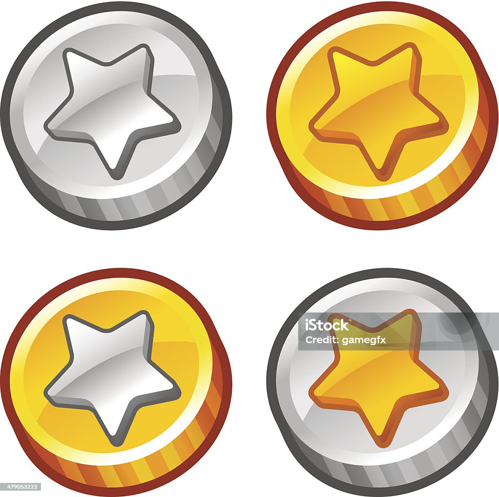 Coin Star Graphics Star Coins 4 Stock Illustration - Download Image Now - Cartoon, Clip ...