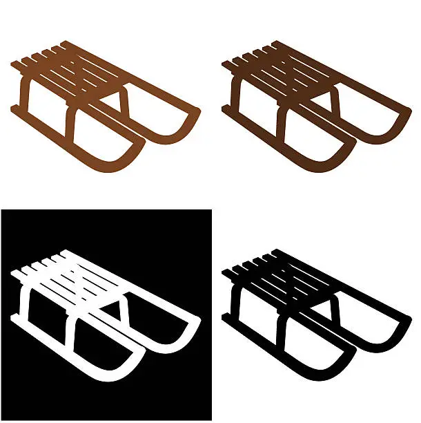 Vector illustration of sledges of different shades