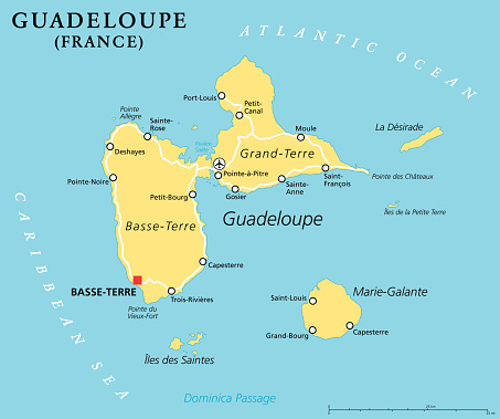 Guadeloupe Political Map Stock Illustration - Download Image Now ...