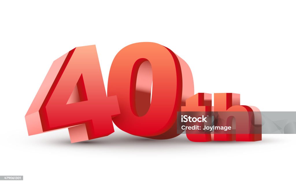 3d anniversary, 40th 3d anniversary, 40th, isolated on white background 40-44 Years stock vector