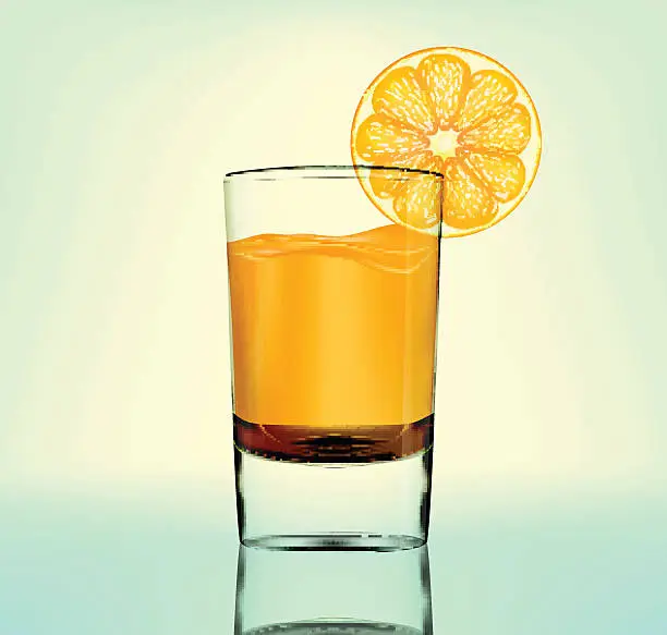 Vector illustration of Vector orange fresh in glass