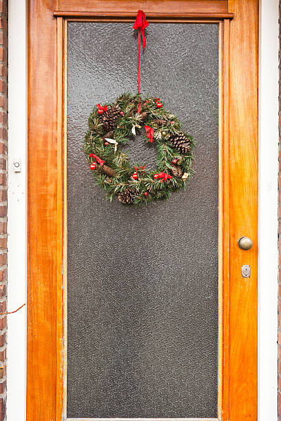 istock Christmas wreath on door. 479063723