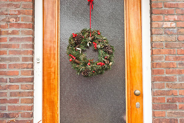 istock Christmas wreath on door. 479063779
