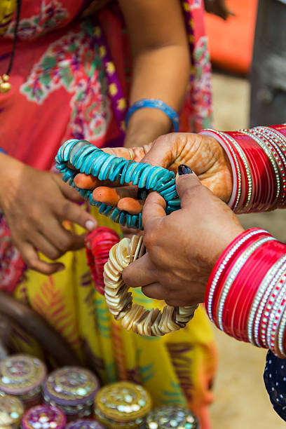 istock Handmade colorful artificial jewelry form seashell in Goa. 479064900