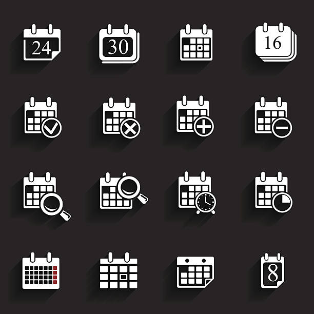 Calendar Icons & Symbols. vector art illustration