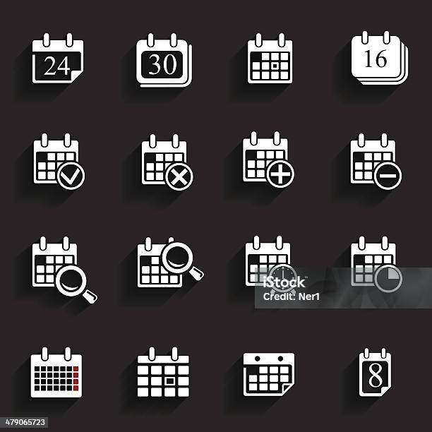 Calendar Icons Symbols Stock Illustration - Download Image Now - Angle, Art, Art And Craft