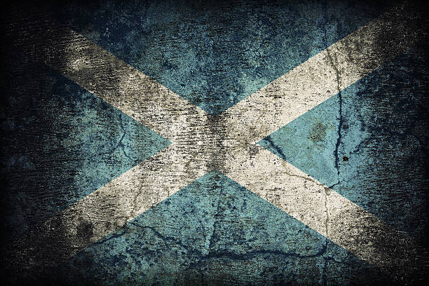 istock Scotland flag pattern on dirty old concrete wall texture ,retro 479069780