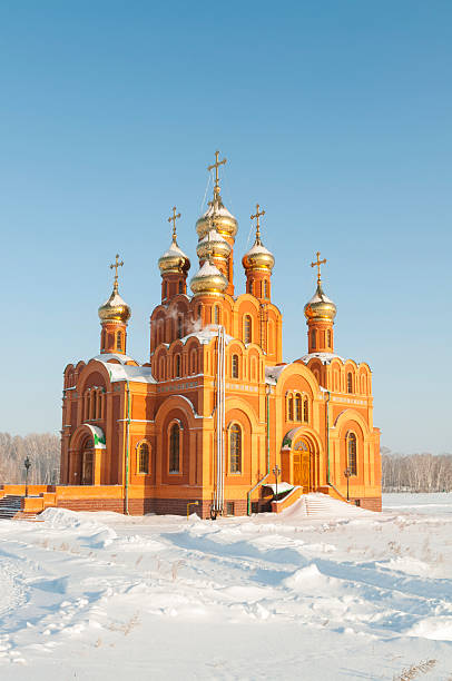 istock Orthodox church surrounded by a winter landscape 479069838