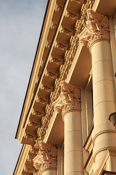 istock Fragment of neoclassic building with columns and fine capitals. 479070661