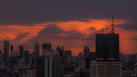 Bangkok cityscape twilight view, Thailand