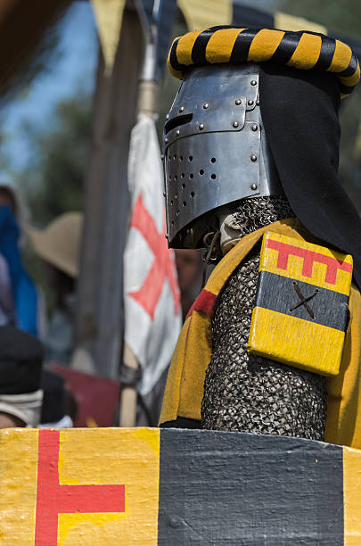 istock Medieval knight in iron helmet prepares to fight 479073344