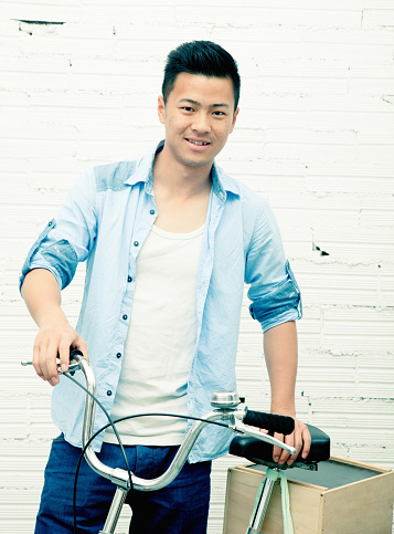 Chinese young bike courier