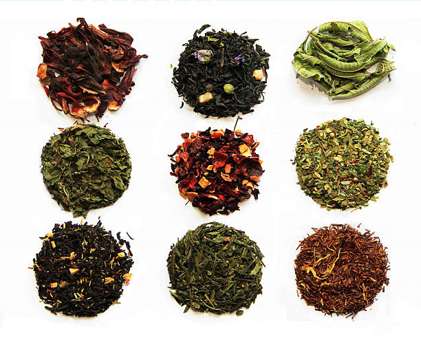 assortiment de thés - herbal medicine green tea crop tea photos et images de collection