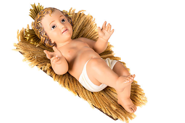 istock Statue of Jesus lying on a manger 479077052