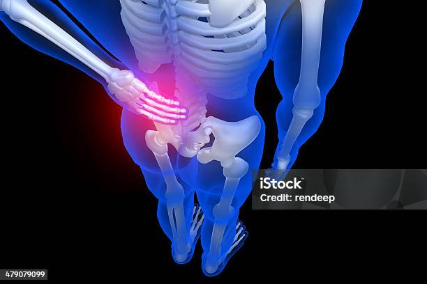 3 D Illustrationrückenschmerzen Aus Stockfoto und mehr Bilder von Blau - Blau, Knie, Rot