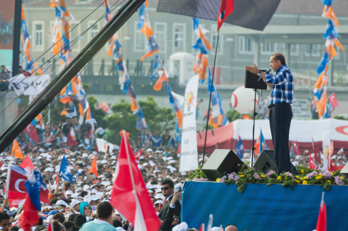 Istanbul, TURKEY - June 16, 2013: President Recep Tayyip Erdoğan addressed millions at \