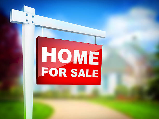 Real Estate Sign â For sale. 2D artwork. Computer Design.