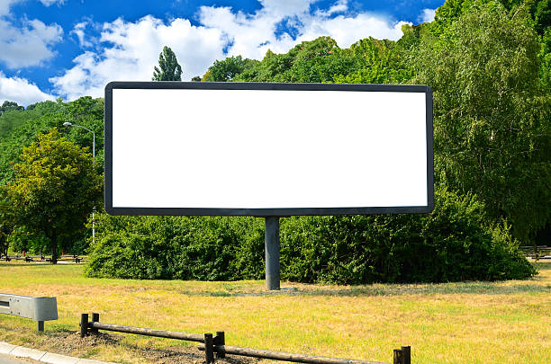 Blank billboard in the beautiful landscape