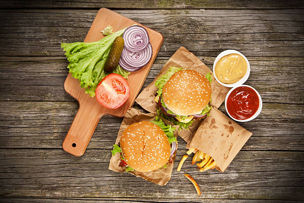 istock Delicious hamburger and fries 479090488
