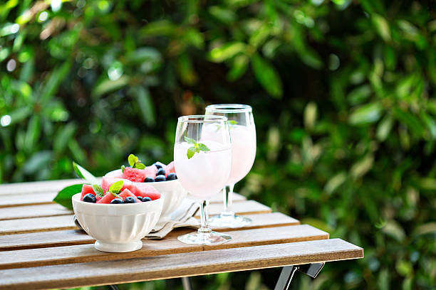 istock Cold watermelon drink on the table outdoors 479092152