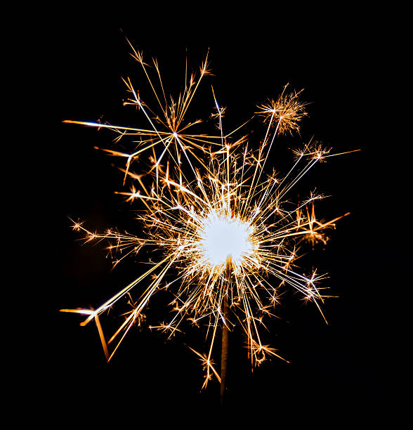 istock Christmas sparkler on black background. Bengal fire 479097676