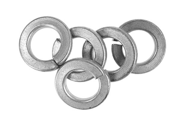 istock Group of steel lock washers 479098359