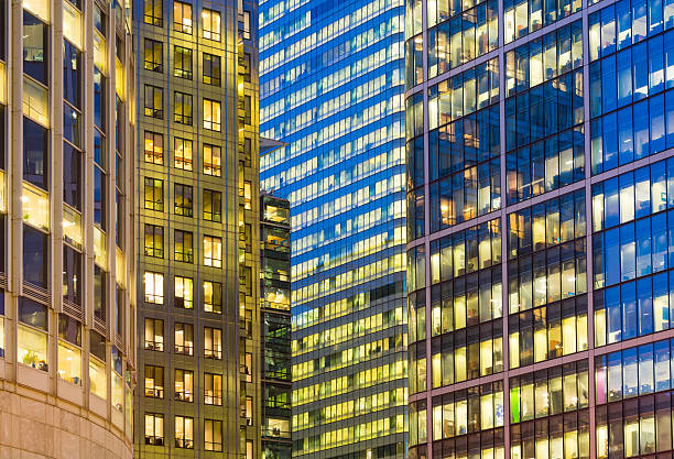 istock Office building background in Canary Wharf, London 479104018