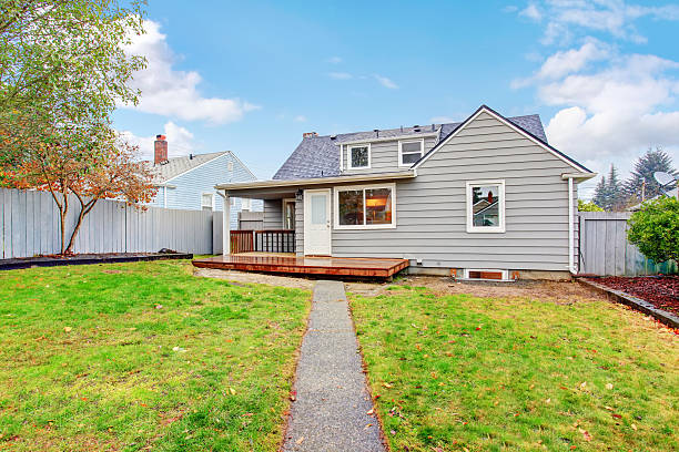 istock Large back yeard with porch. 479104930