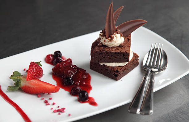 istock Plated choclate brownie desert 479106007